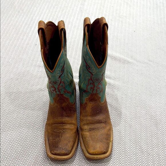Ariat Woman’s Leather Brown and Green Western Boots Size 9 D - Picture 2 of 5
